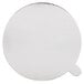 A white round foil board lid with a white circle in the middle.