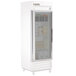 A True glass door assembly with a stainless steel frame for refrigeration.