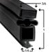 A black rubber True magnetic door gasket with measurements.