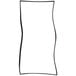 A black rectangular magnetic door gasket with a curved edge.