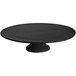 A black Tablecraft round platter with a pedestal.