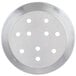 An American Metalcraft silver circular pizza pan with perforations.