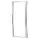 A white rectangular frame with a glass door panel and stainless steel trim.