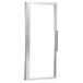 A white rectangular frame with a left hinged glass door.