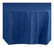A navy blue table cover with a white surface and border.