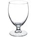 An Arcoroc clear glass goblet with a stem.