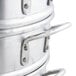 A close-up of the aluminum Town Clam Steamer pot set.