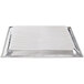 An American Metalcraft square stainless steel tray with a hammered metal surface and a metal handle.