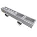 A silver Hatco drop-in hot food well with two compartments on a counter.
