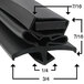 A black rubber True drawer gasket with measurements.