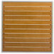 A synthetic teak wood square with a metal border.