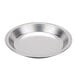 A silver Vollrath aluminum pie pan with a white background.