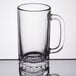 a clear glass mug with a handle