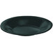 A black platter with a green speckle design on a white background.