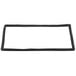 A black rectangular object with a white background.