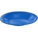 A cobalt blue cast aluminum platter with a white surface and rim.