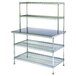 Eagle Group T2448EBW-2 24 inch x 48 inch Stainless Steel Table with 2 Chrome Wire Undershelves and 2 Chrome Wire Overshelves