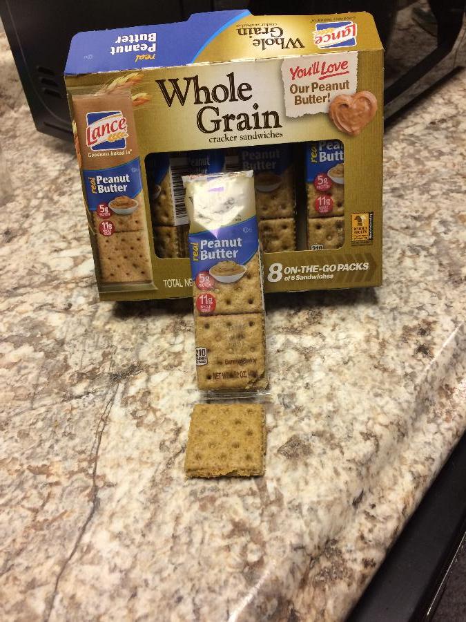 Lance Whole Grain Peanut Butter Sandwich Crackers 8 Count Box 14/Case