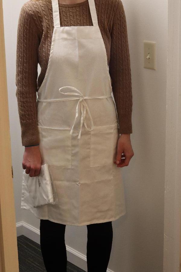 Choice White Standard Bib Apron with 2 Pockets 34"L x 30"W