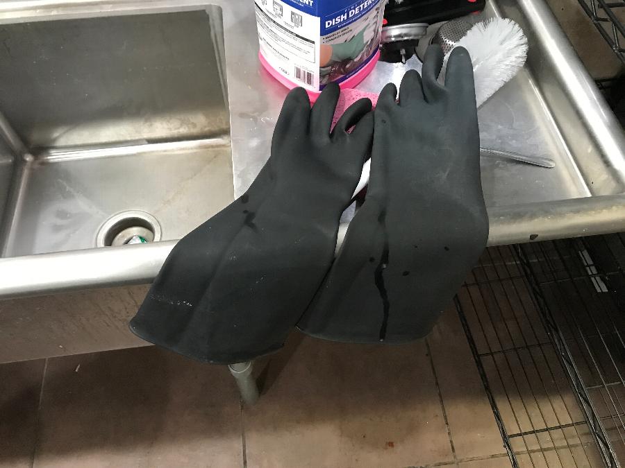 Black Natural Latex Gloves 18" Long