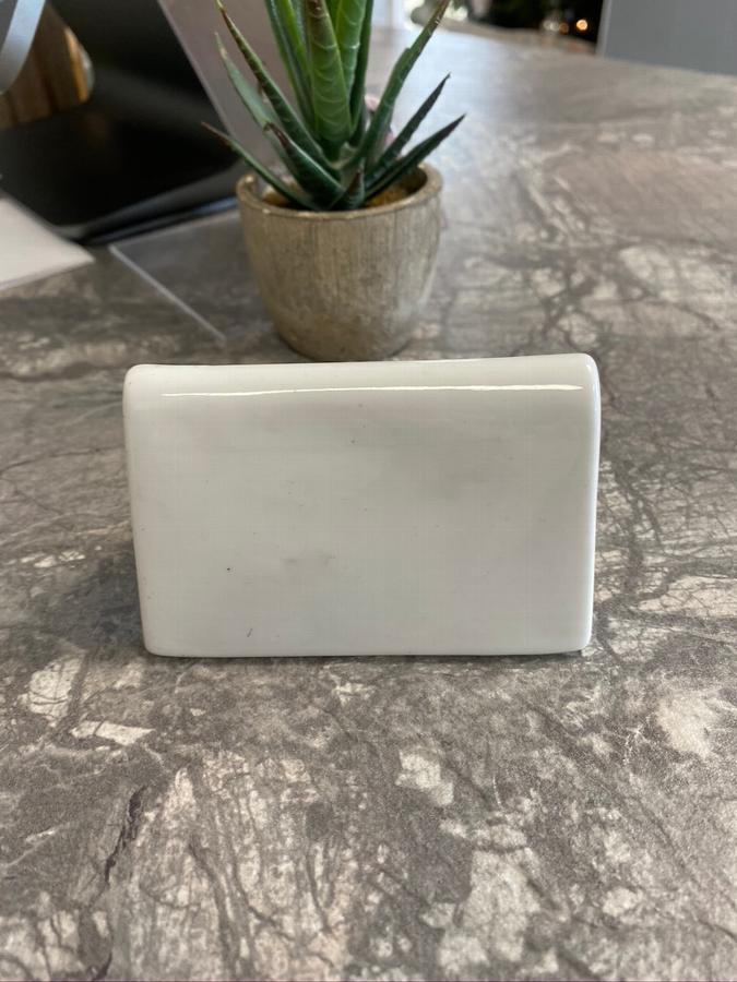 Choice 3 1/2" x 2" Double Sided Ceramic Dry Erase Table Tent Sign