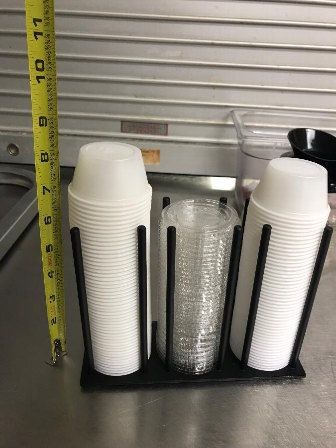 CalMil 1516213 Iron Black 3Section Horizontal Ramekin and Lid Organizer