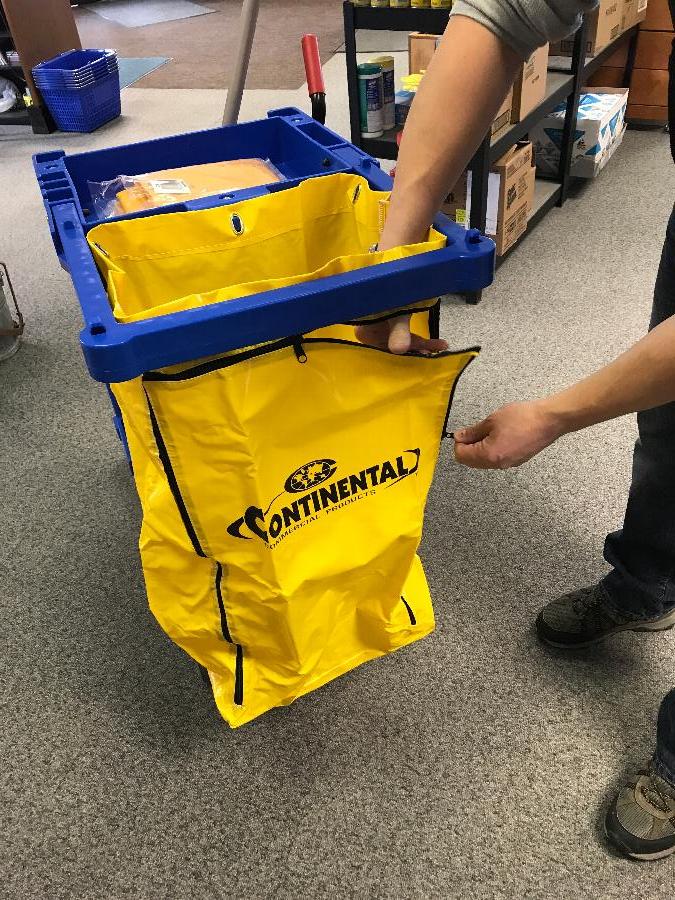 Continental 188YW Replacement Bag for Janitor Cart