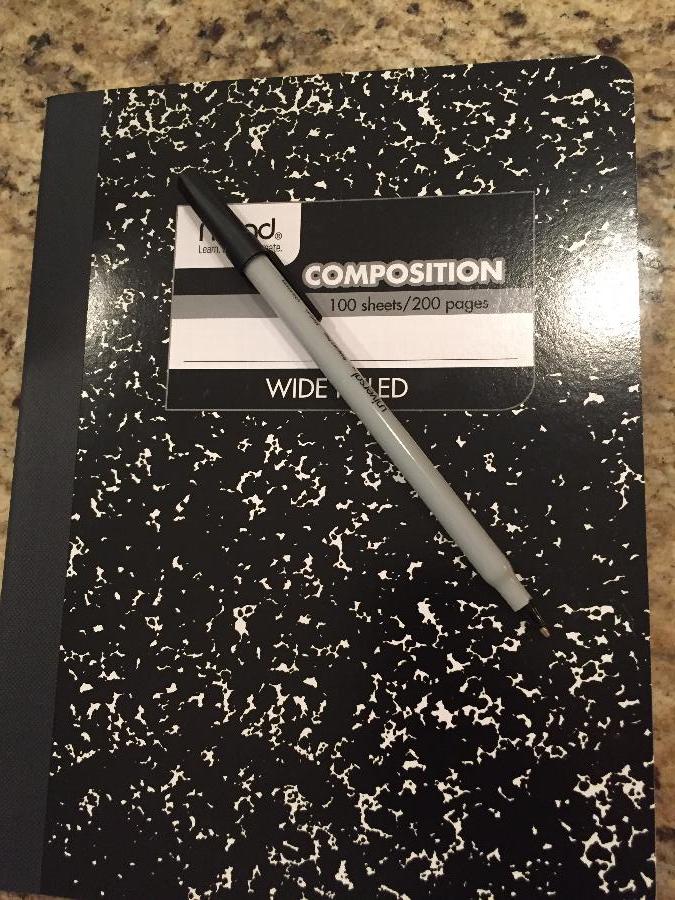 Mead 09910 9 3/4" x 7 1/2" Black Marble Wide Rule 1 Subject Composition