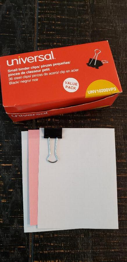 UniversalÂ® 10200VP3 Small Binder Clips, 3/4\"W, 36 Clips