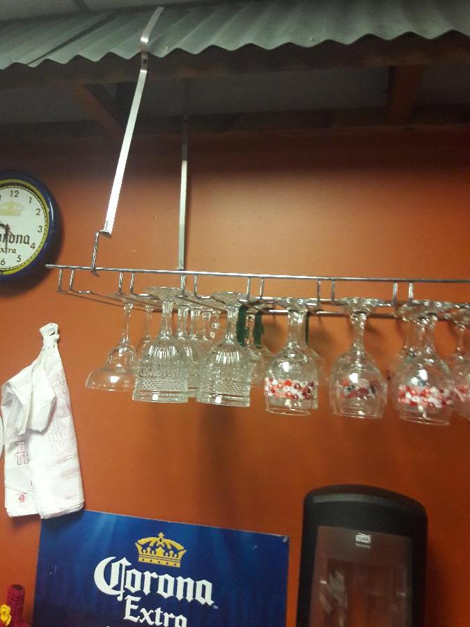 18" x 48" 11 Slot Chrome Wire Bar Glass Rack