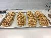 We use the sheet pans for a variety of things like baking, storing and display. As you can see in the picture, they provide lots of space for our waffles. The trays are clean and shiny and don&apos;t tarnish even after washes. 