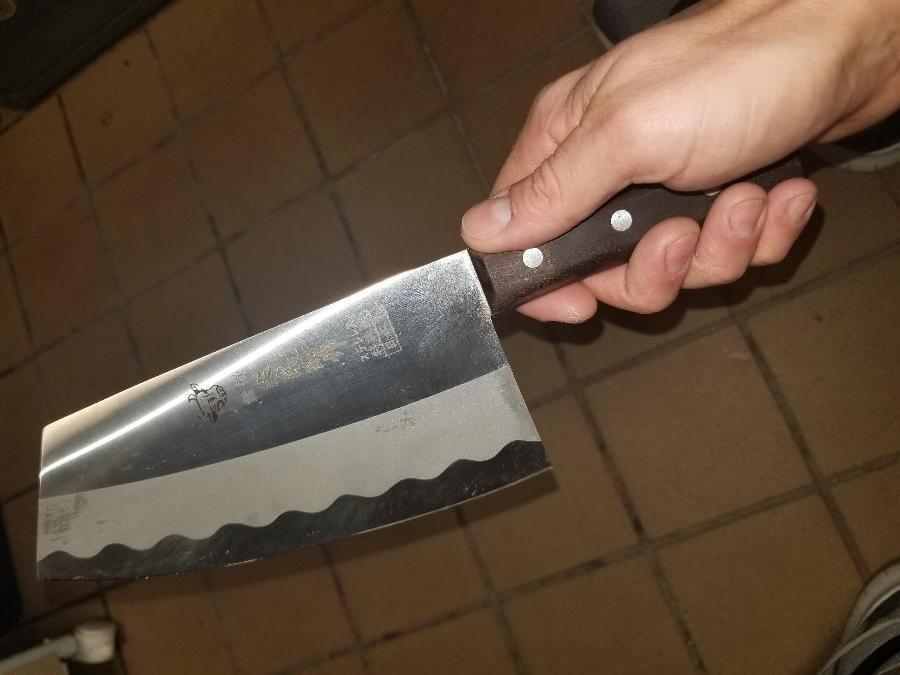 6 3/4" Stainless Steel Cleaver with Riveted Wood Handle