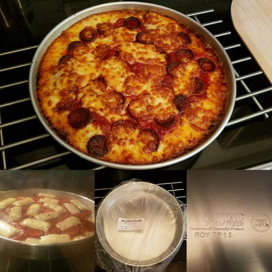 12" x 2" Tapered Aluminum Deep Dish Pizza Pan