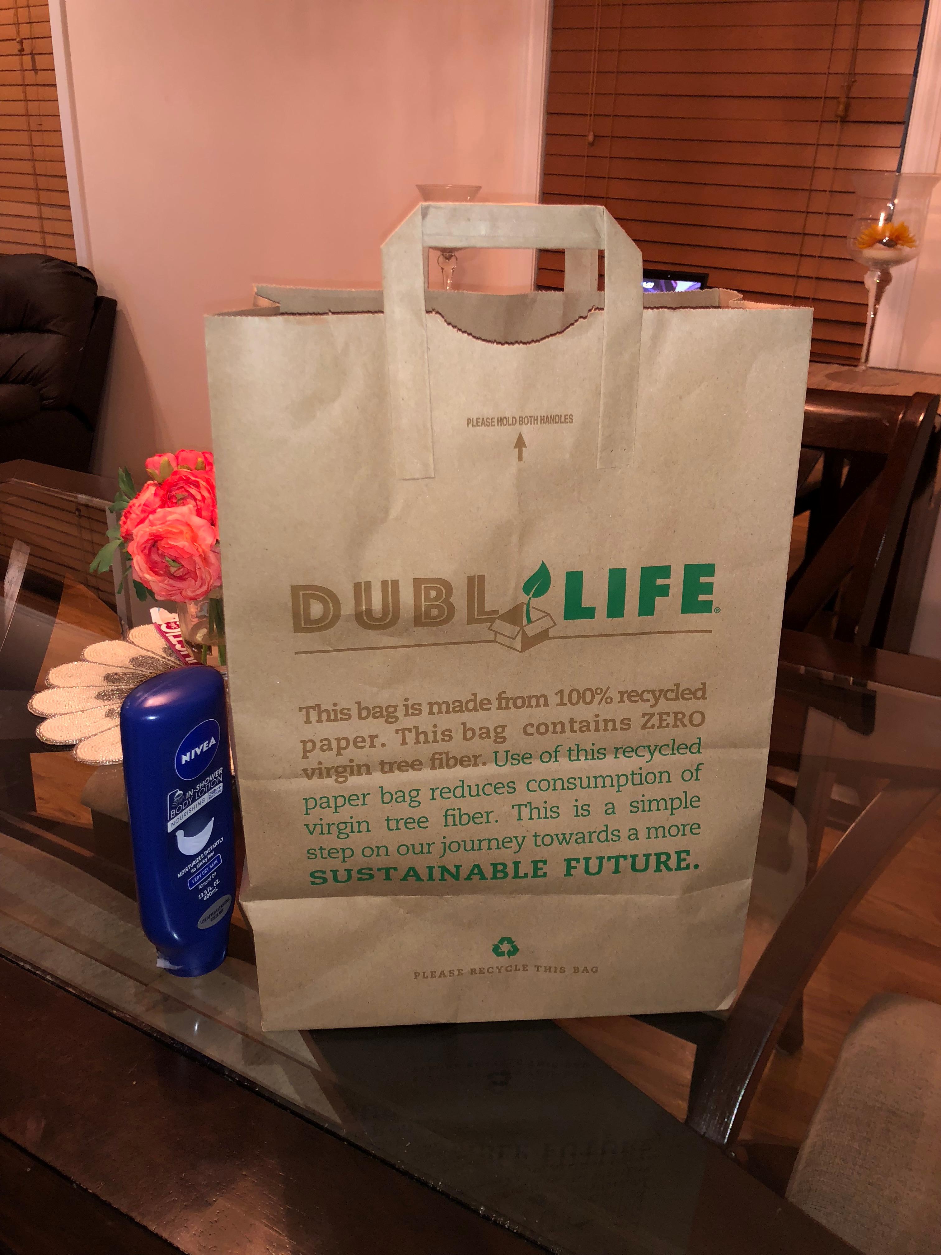 Duro Brown Printed 100 Recycled Shopping Bag With Handles 12 X 7