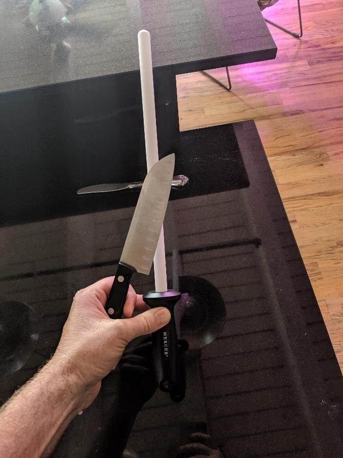 Mercer Culinary M14412 12" Ceramic Knife Sharpener with Black Nylon Handle