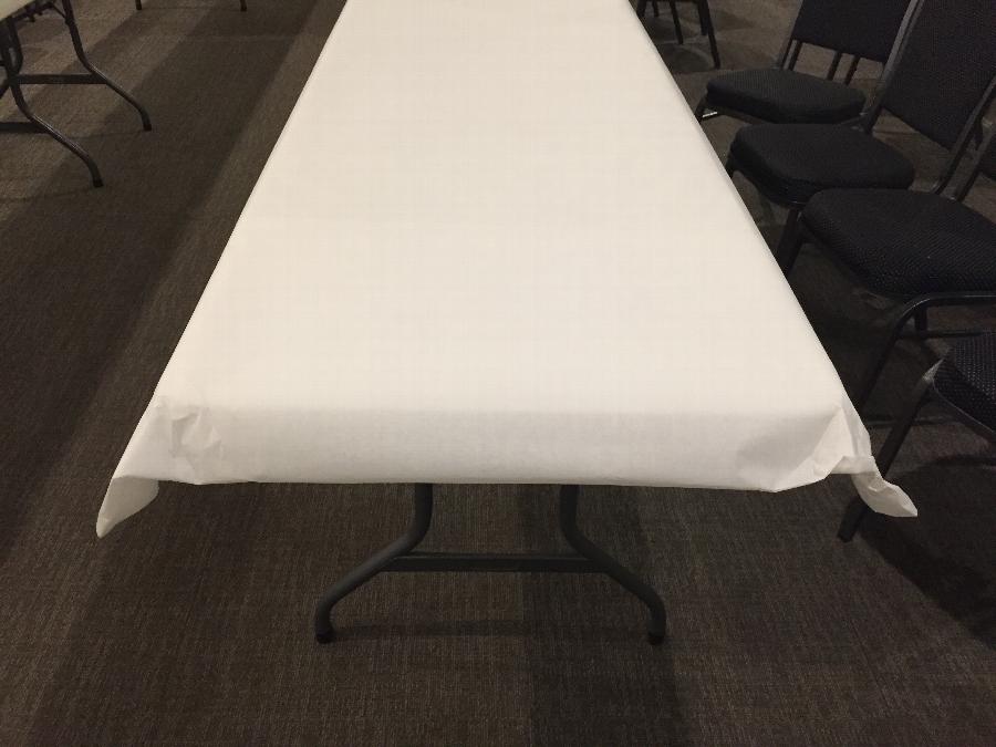 40" x 300' 17 White Embossed Paper Roll Table Cover