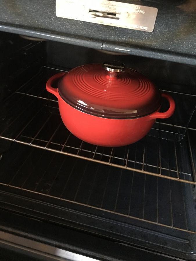 Lodge EC4D43 4.6 Qt. Island Spice Red Enameled Cast Iron Dutch Oven