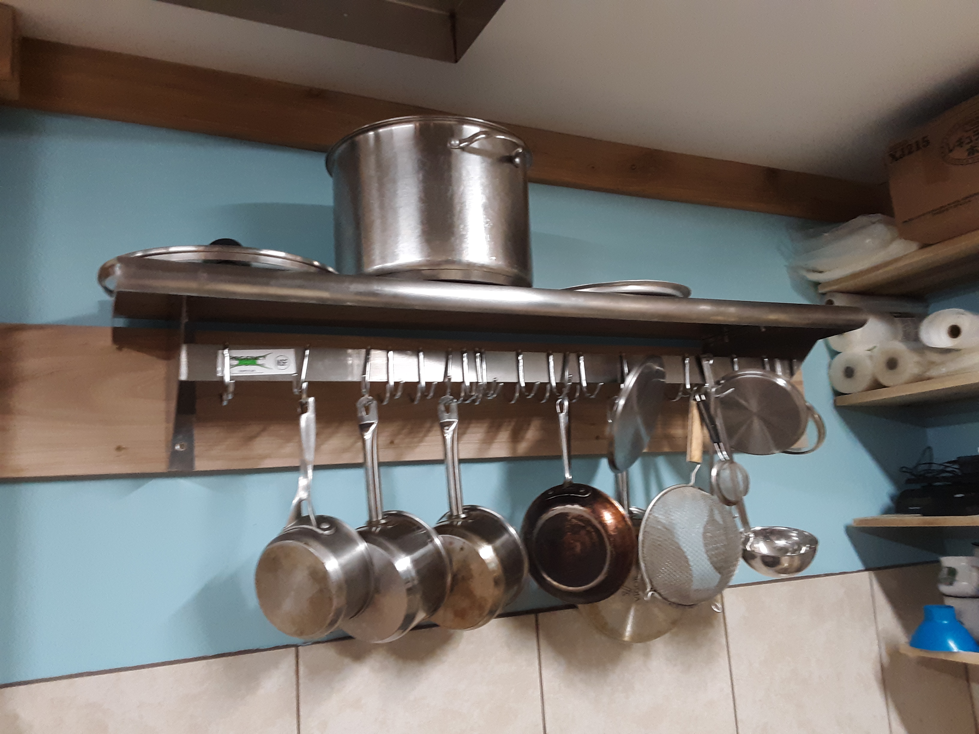 Regency 12 X 48 Stainless Steel Wall Mounted Pot Rack With Shelf User Submitted Photos Videos