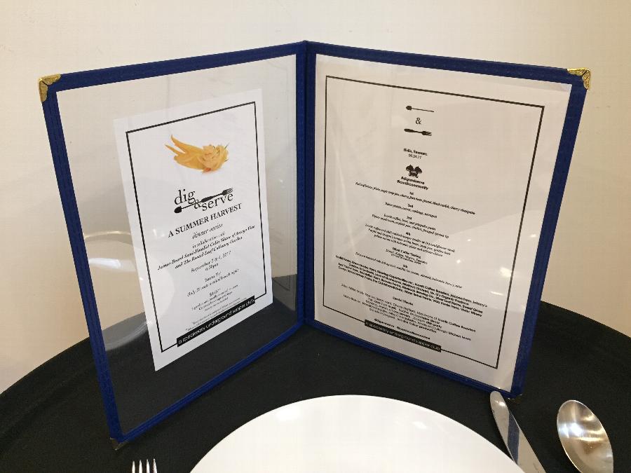 8 1/2" x 11" Blue Two Pocket Menu Cover