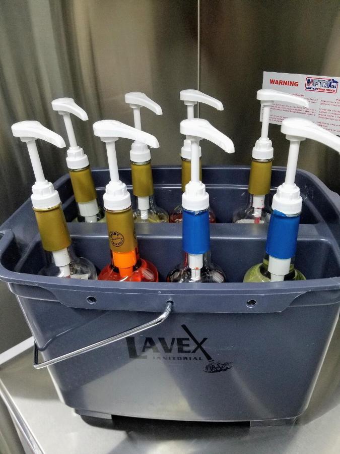 Lavex Janitorial 19.5 Qt. Gray Divided Plastic Bucket / Caddy