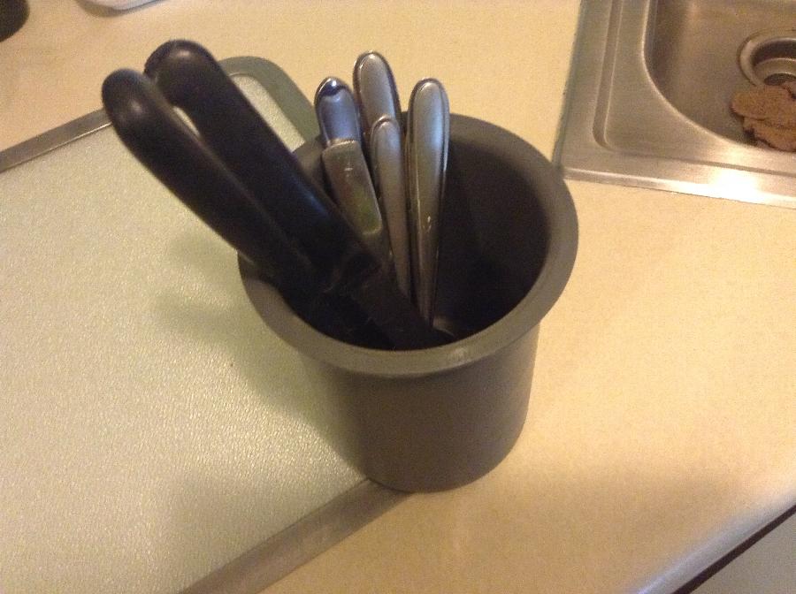 SterilSil PC700GRAY 30 oz. Gray Plastic Condiment / Flatware Container