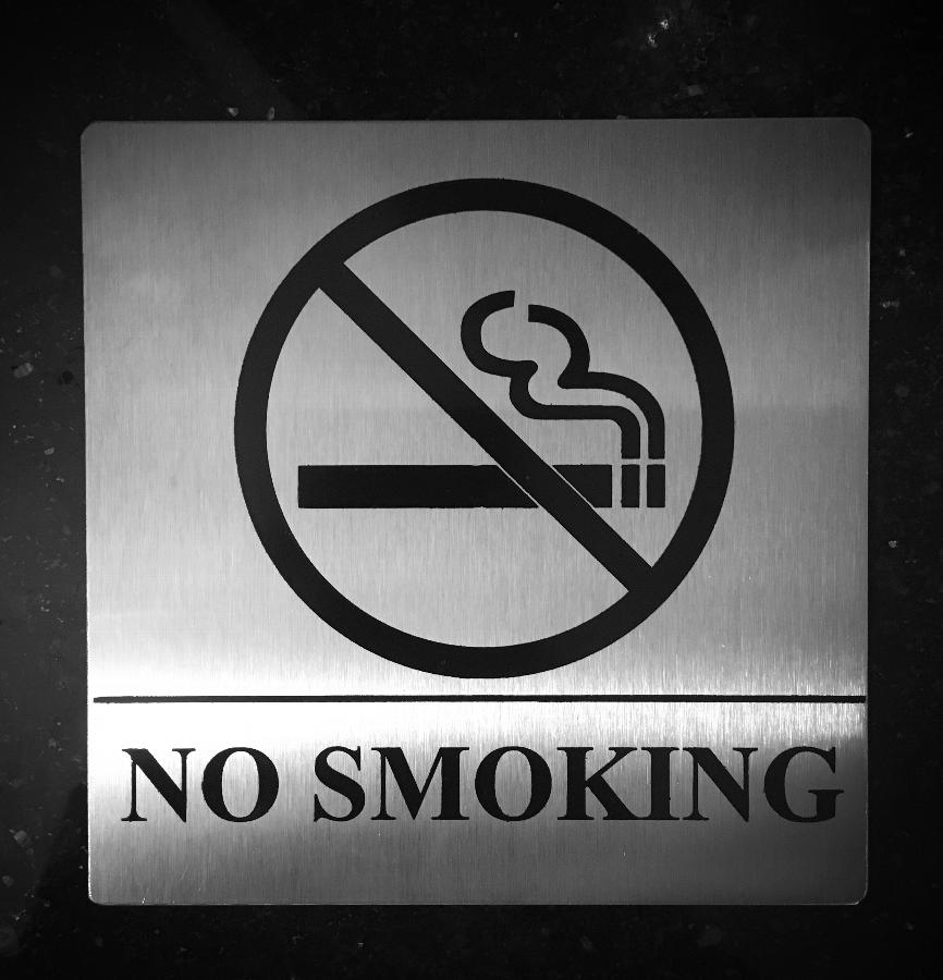Tablecraft B14 No Smoking Sign Stainless Steel, 5" x 5"