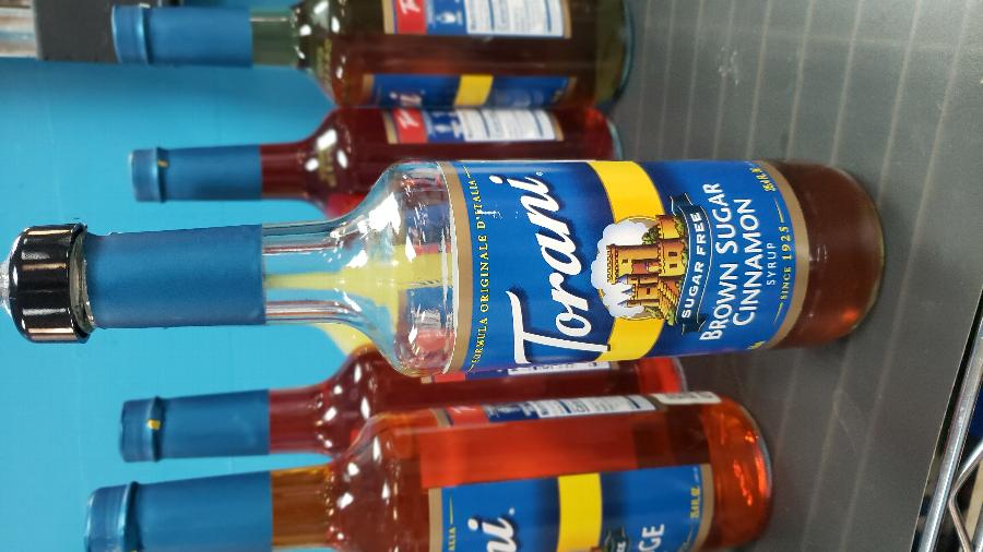 Torani 750 mL Sugar Free Brown Sugar Cinnamon Flavoring Syrup