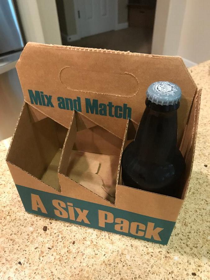 6 Pack Cardboard Beer Bottle Carrier 75/Case