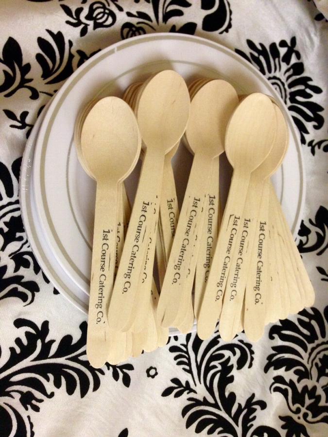 Eco-gecko Disposable Heavy Weight Wooden Spoon - 100/Pack