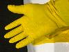 Small Multi-Use Yellow Rubber Flock Lined Gloves