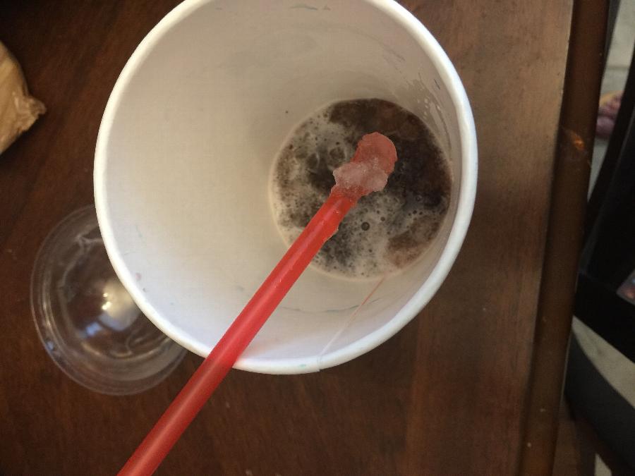 Choice 10 1/4" Super Jumbo Red Unwrapped Spoon Straw 300/Box