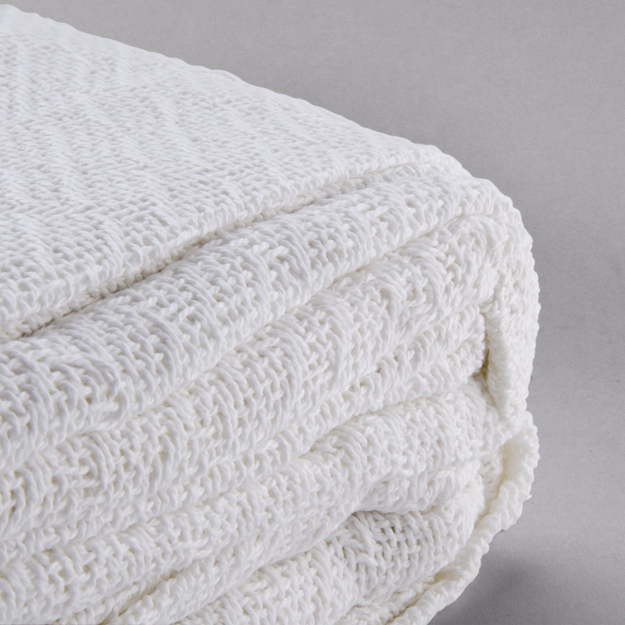 Oxford 100% Cotton Hotel Blanket - Thermal Herringbone - White Full 80