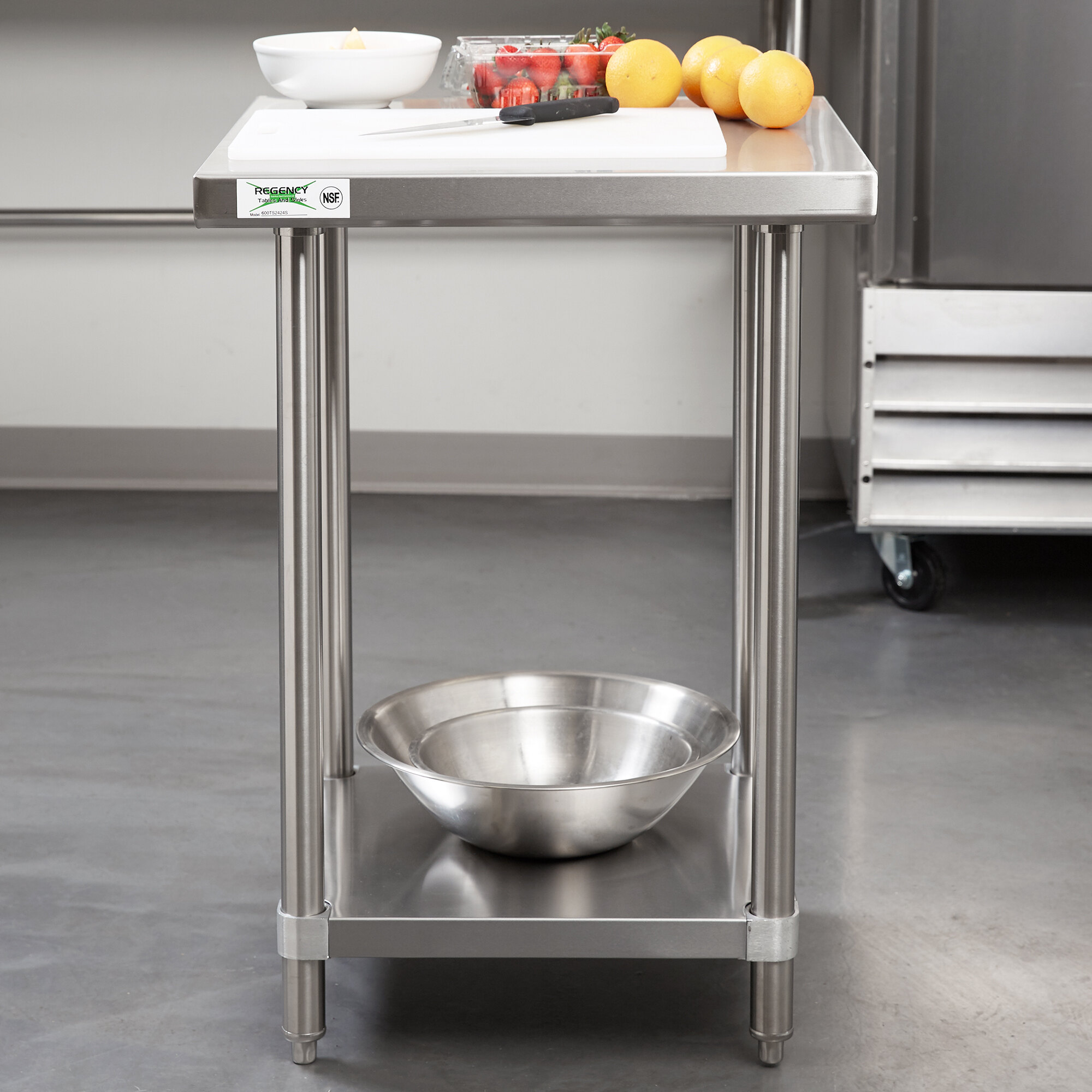 Regency 24" x 24" 16Gauge 304 Stainless Steel Commercial Work Table