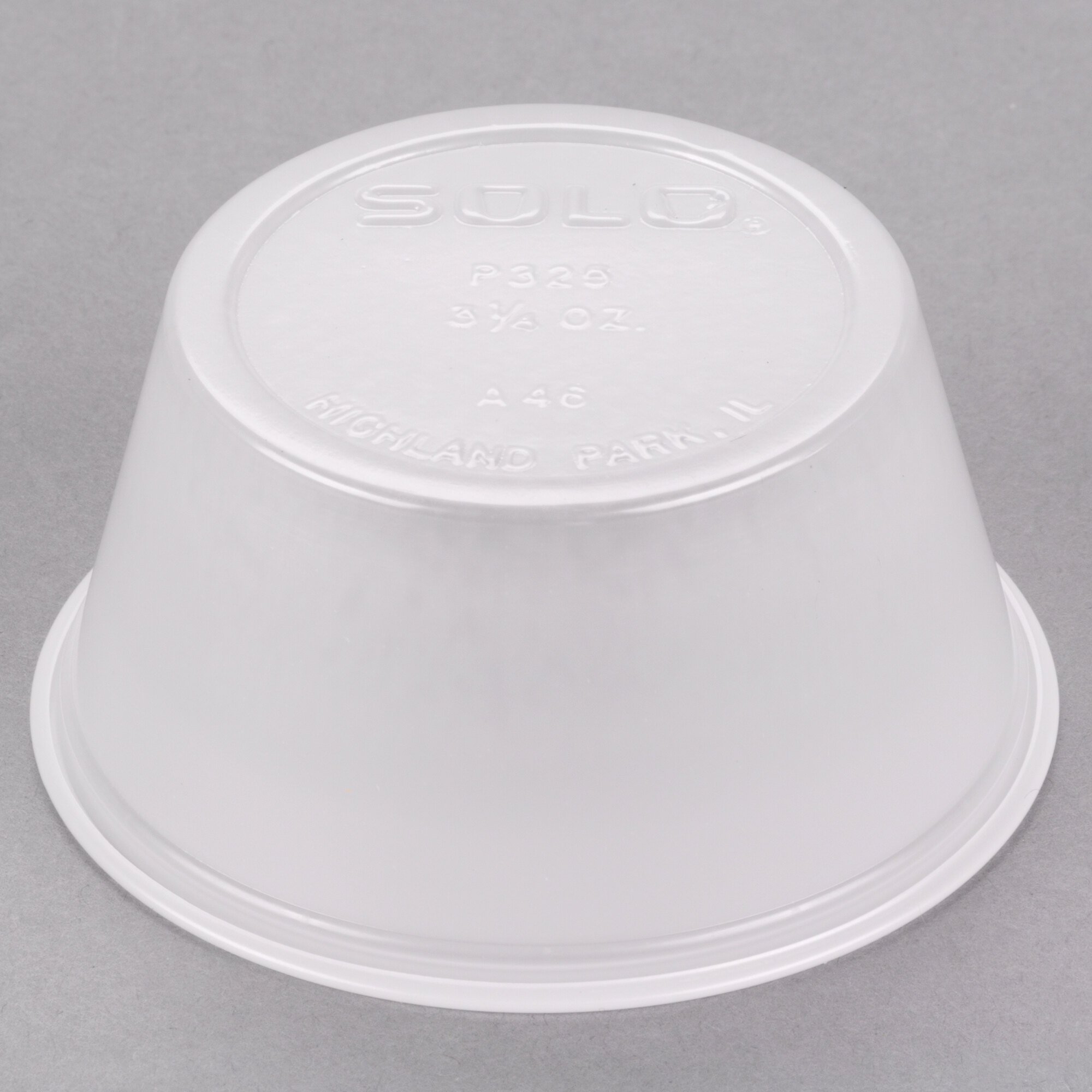 Solo P325N 3.25 oz. Translucent Polystyrene Souffle Cup / Portion Cup